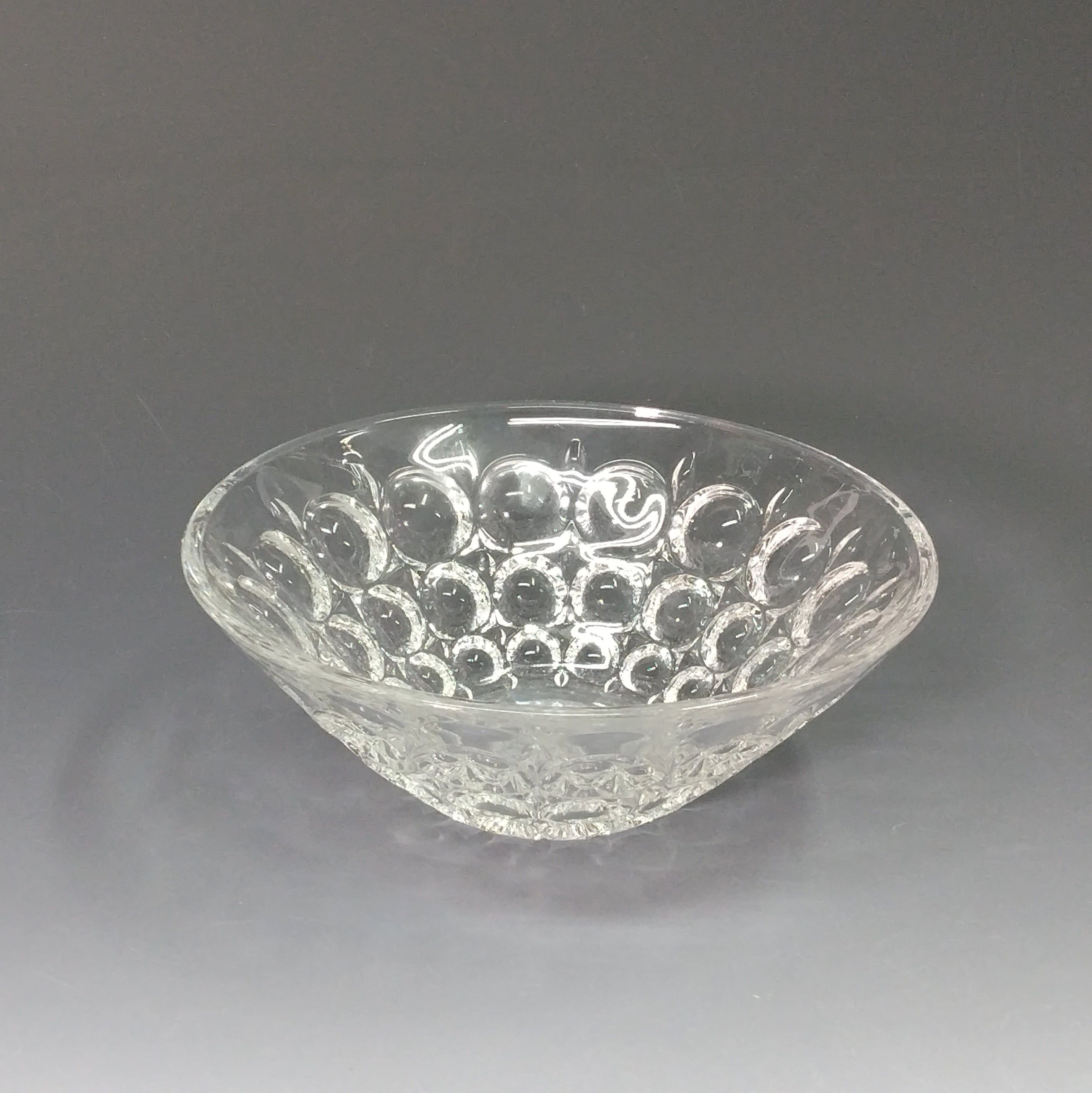 昭和レトロ 水玉ガラス 18.5㎝ 鉢/ ボウル 1客 dby14696-k | こがん堂