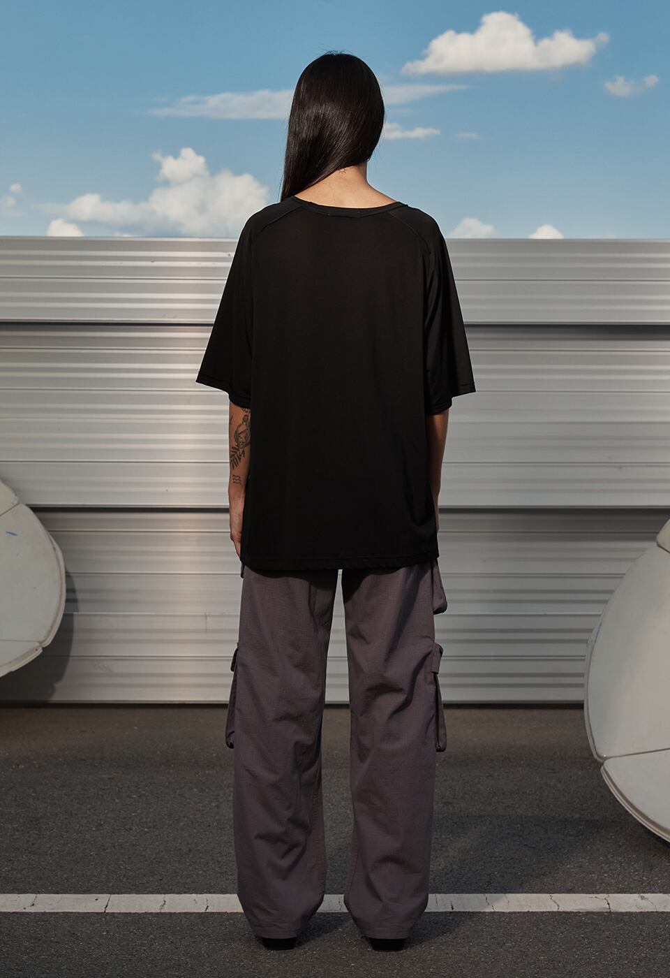 OPEN YY] RIBBON YY T-SHIRT, BLACK 正規品 韓国ブランド 韓国
