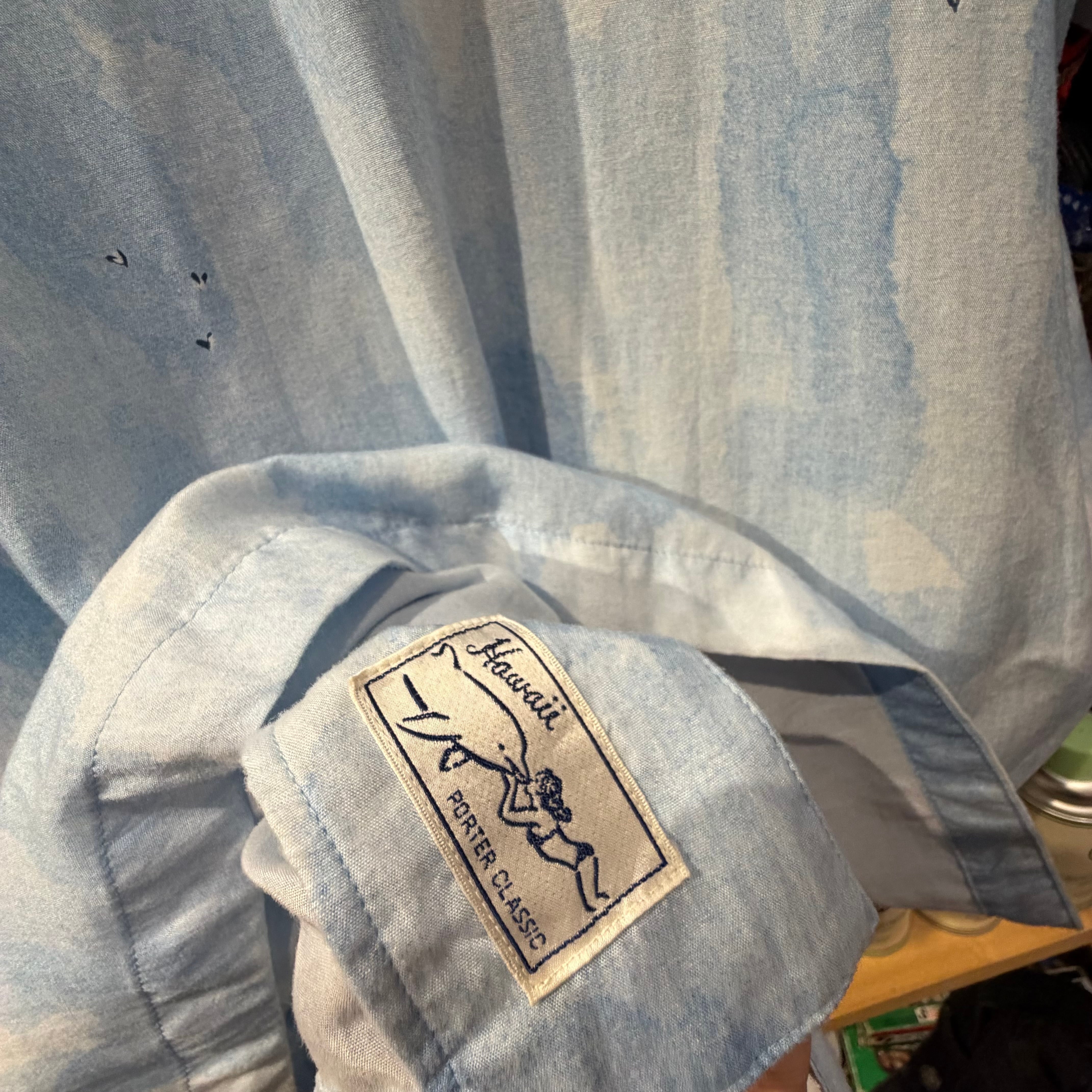 porter classic aloha shirt 水彩アロハ オーバーサイズ M size blue
