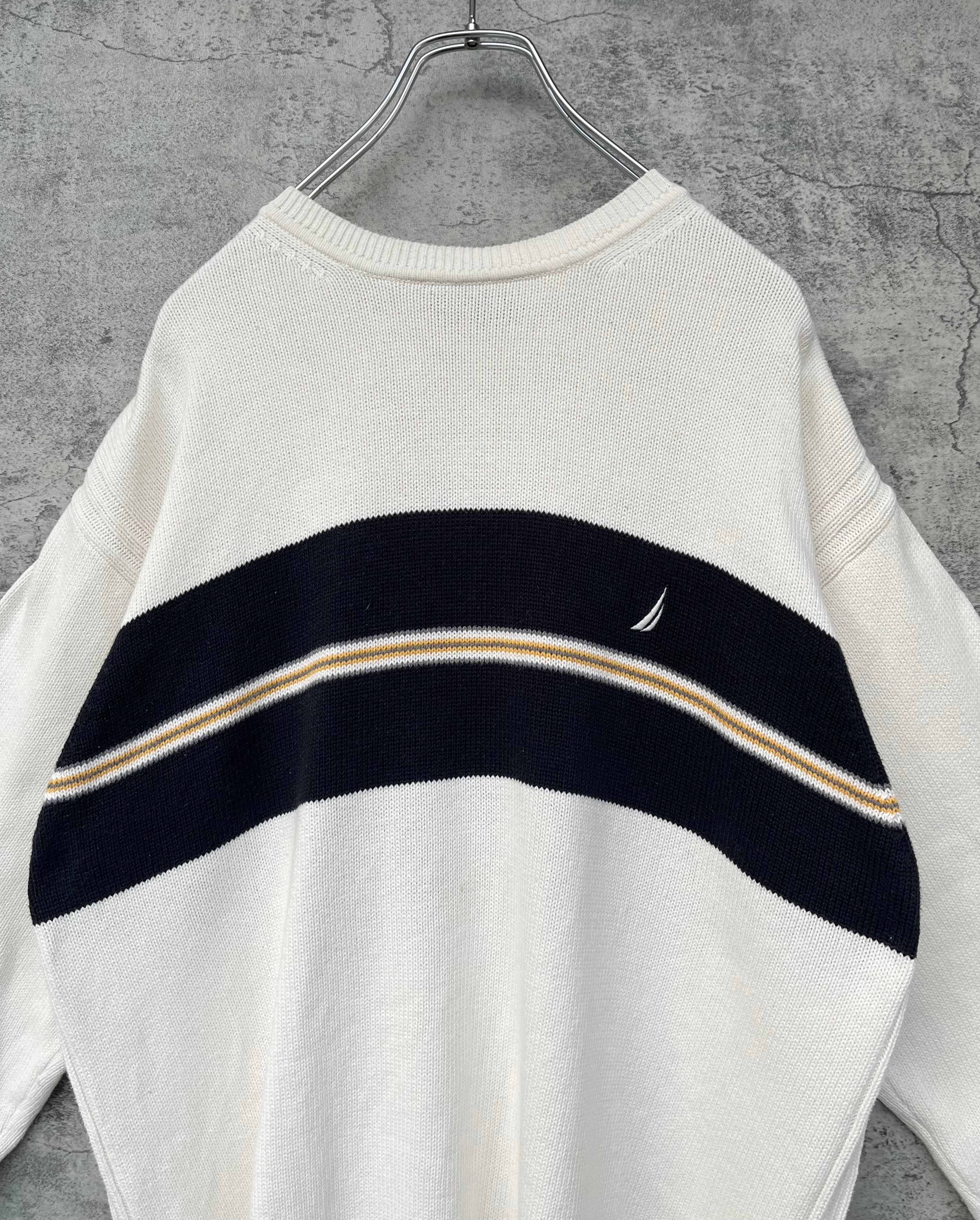 NAUTICA ノーティカ 刺繍 ニットワンポイント オーバーサイズ