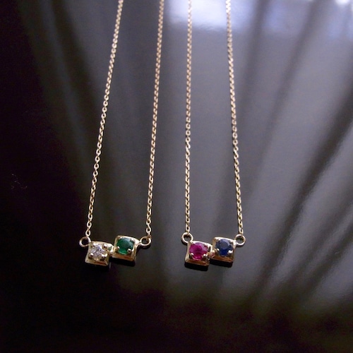 K18 Toi et Moi Necklace / 18金製 トワ・エ・モア（セミオーダーネックレス）＊価格は石により異なります。