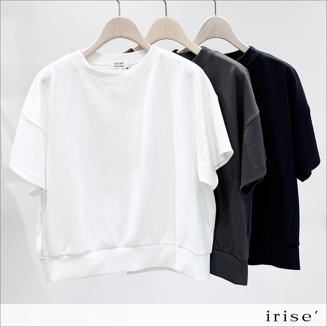 irise(イリゼ) ストレッチジャージトップス t9054 オフ/チャコール/クロ