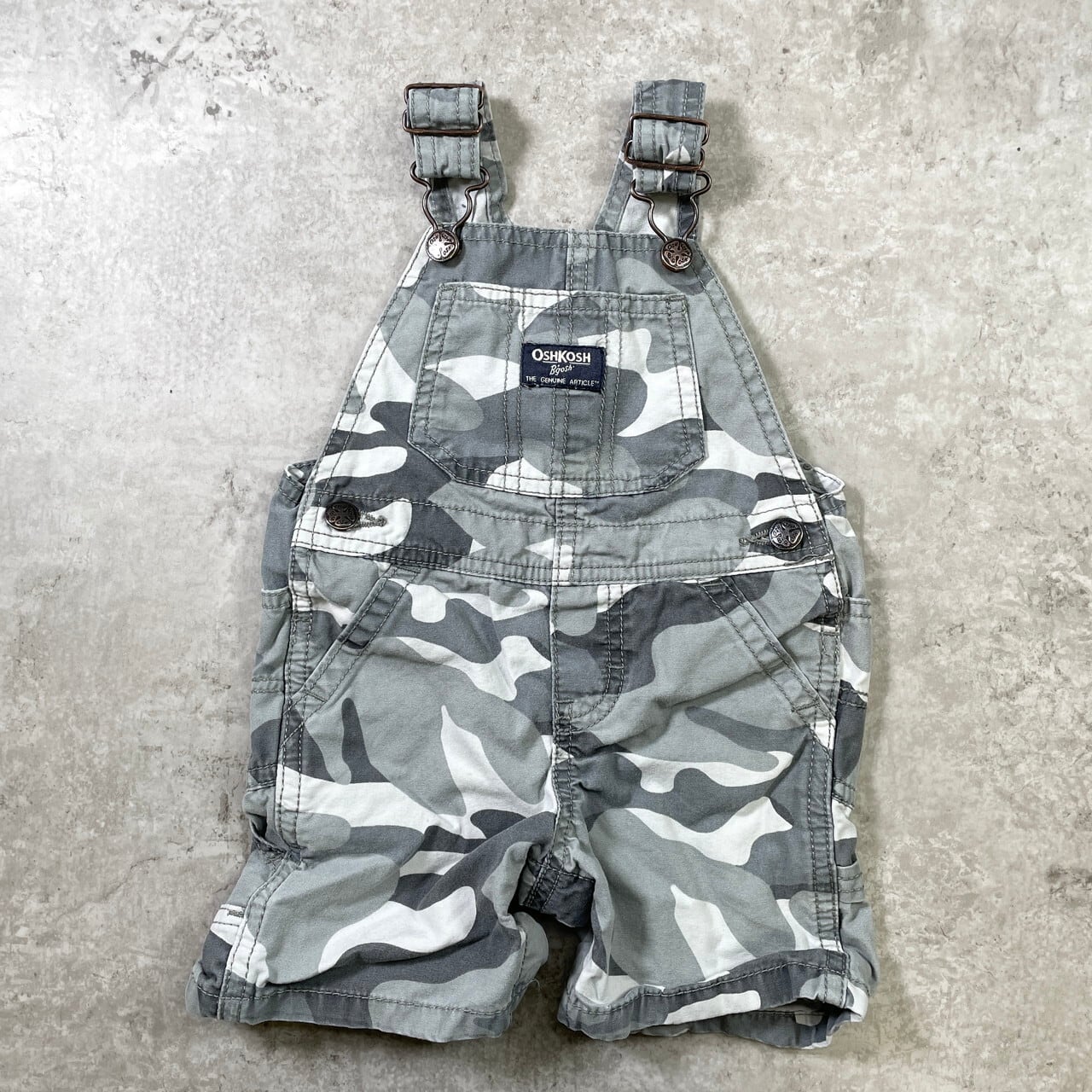 kids】OSHKOSH オシュコシュ 迷彩 オーバーオール ショート丈 キッズ12