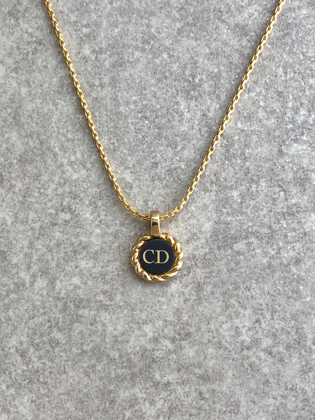 Christian Dior クリスチャン ディオール ネックレス ゴールド CDロゴ ツイストサークル vintage ヴィンテージ オールド gf2h6j