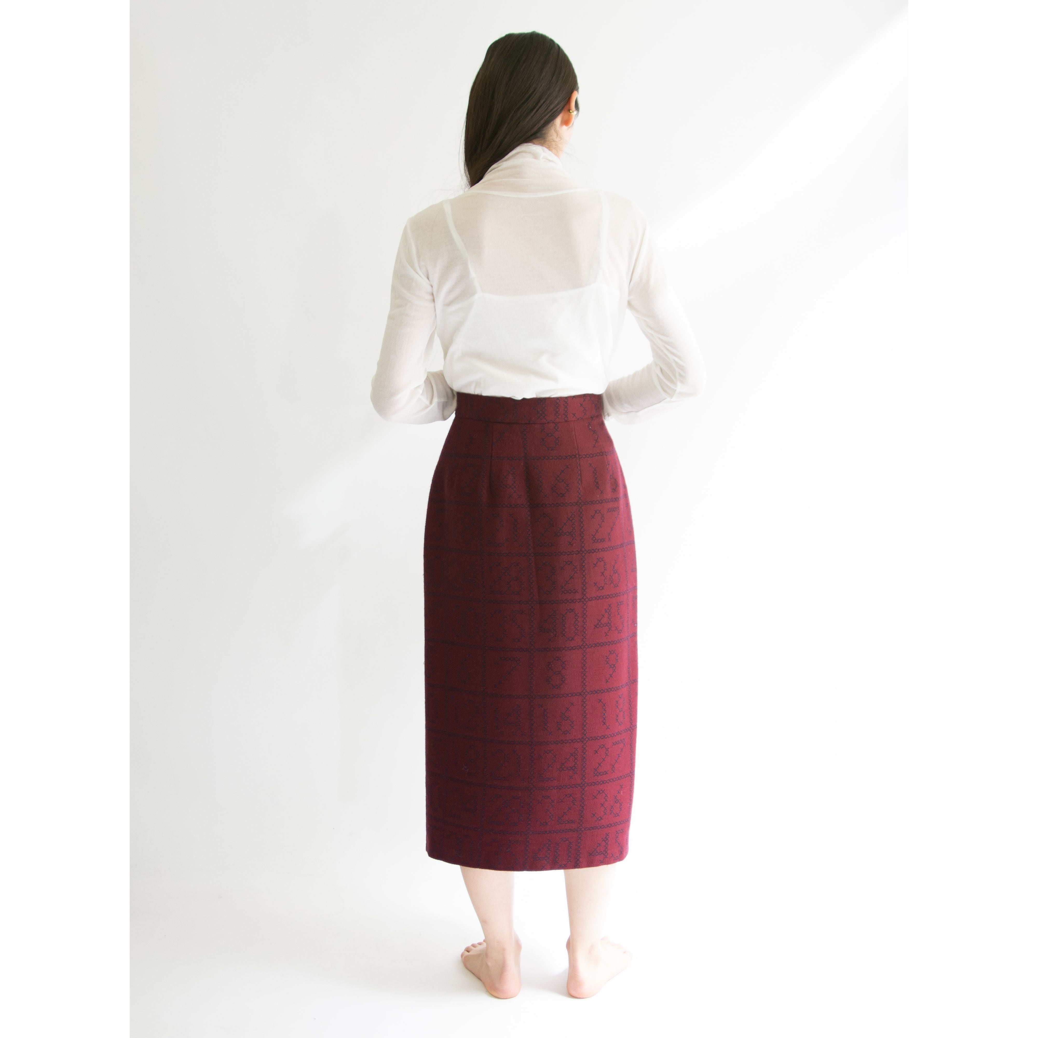 【OLIVER VALENTINO GARAVANI】Made in Italy 80-90's 100% Wool Crossover Skirt（ヴァレンティノガラヴァーニ オリバー イタリア製 ウールクロスオーバースカート ラップスカート）