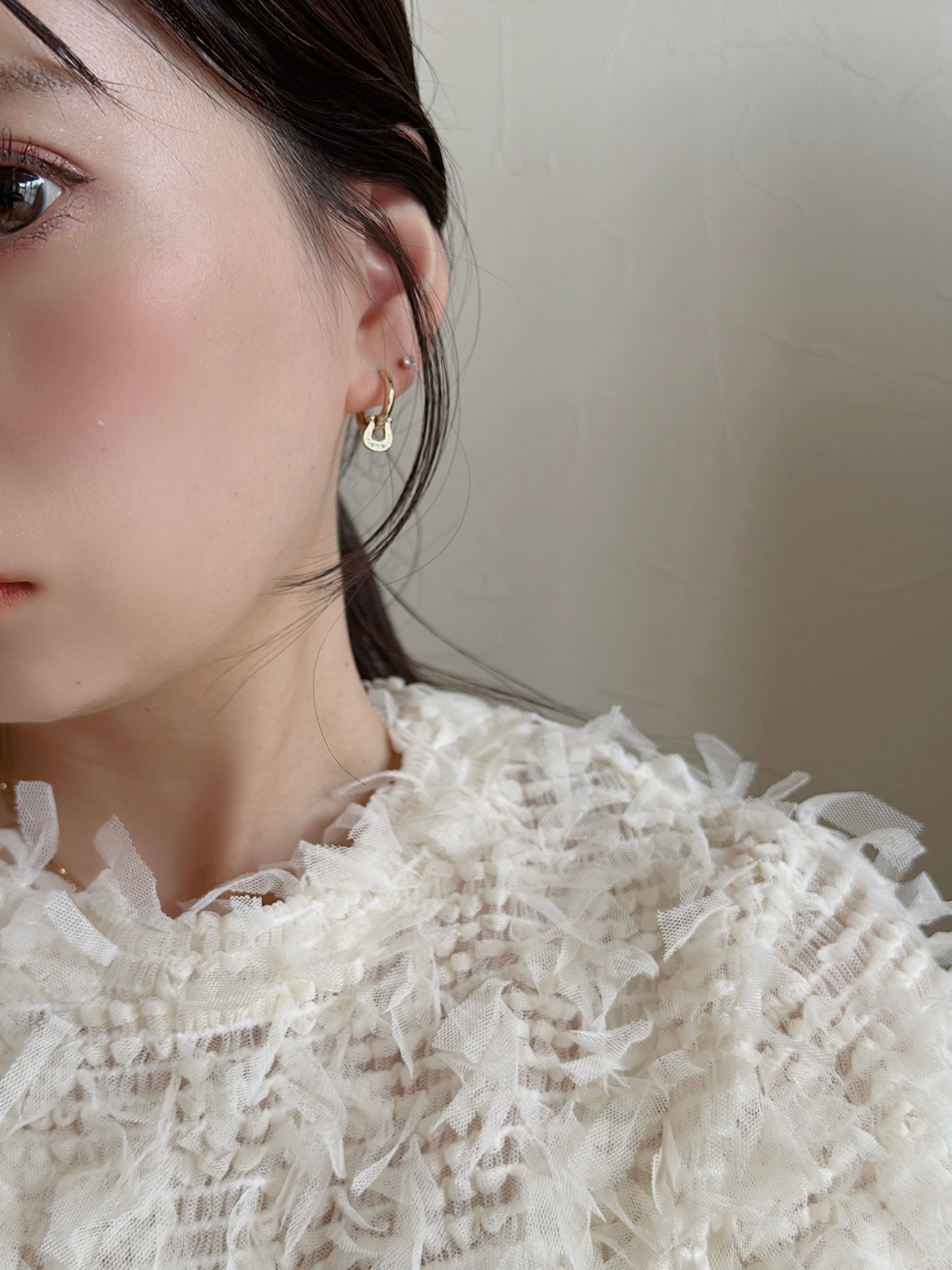 S925 ホースシューフープピアス | none