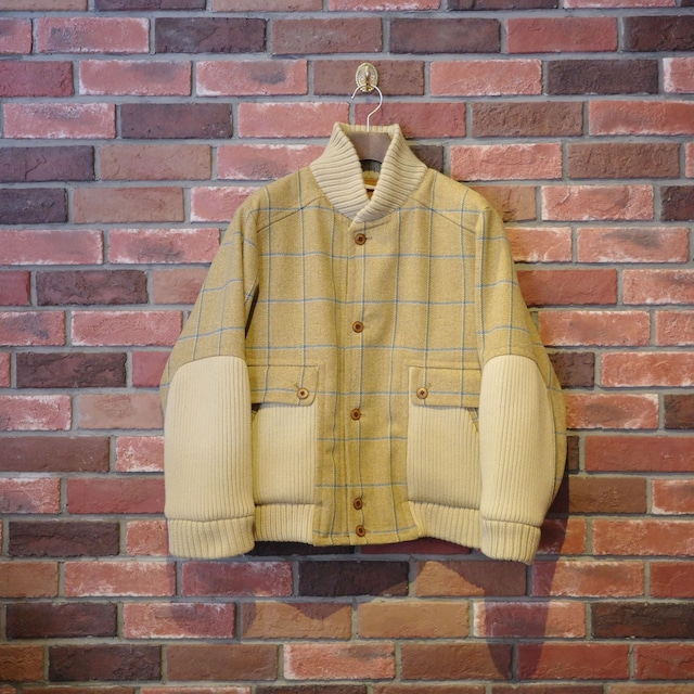 Gorsch the merry coachman(ゴーシュザメリーコーチマン) "Saddle Habit British Wool Wide Ridge Rib Blouson" -Yellow/LightBlue-