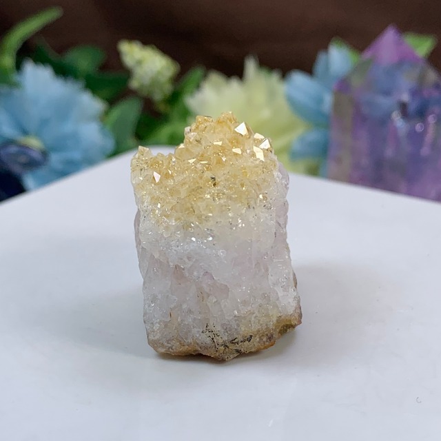 10. 3個セット☆可愛い色合いシトリン原石クラスター