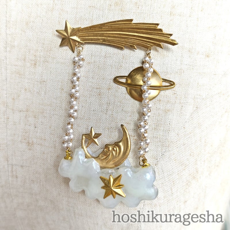 ブローチ - 良い夢を - 星海月舎 - no1-hks-03