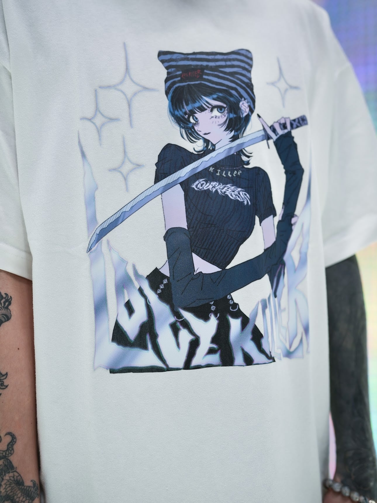 A'GEM/9】LOVE KILLER キラーキャットグラフティー Tシャツ - Tシャツ