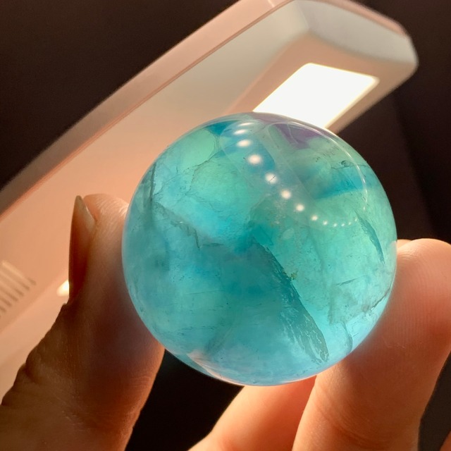 s153.ブルーグリーングラデーションフローライトスフィア