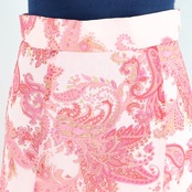 【美品 日本製 社交ダンス衣装】ピンク Chacott チャコット スカート 紫 軽い レース 上品 高級感 ペイズリー 柄 模様 お洒落