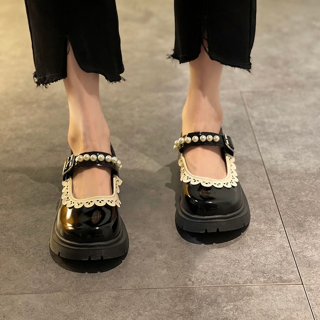 シングルオータムレッドスタイルレザー 靴 シューズ 大人ガーリー スウィート キュート カジュアル 秋物 部族の婦人靴67565694257