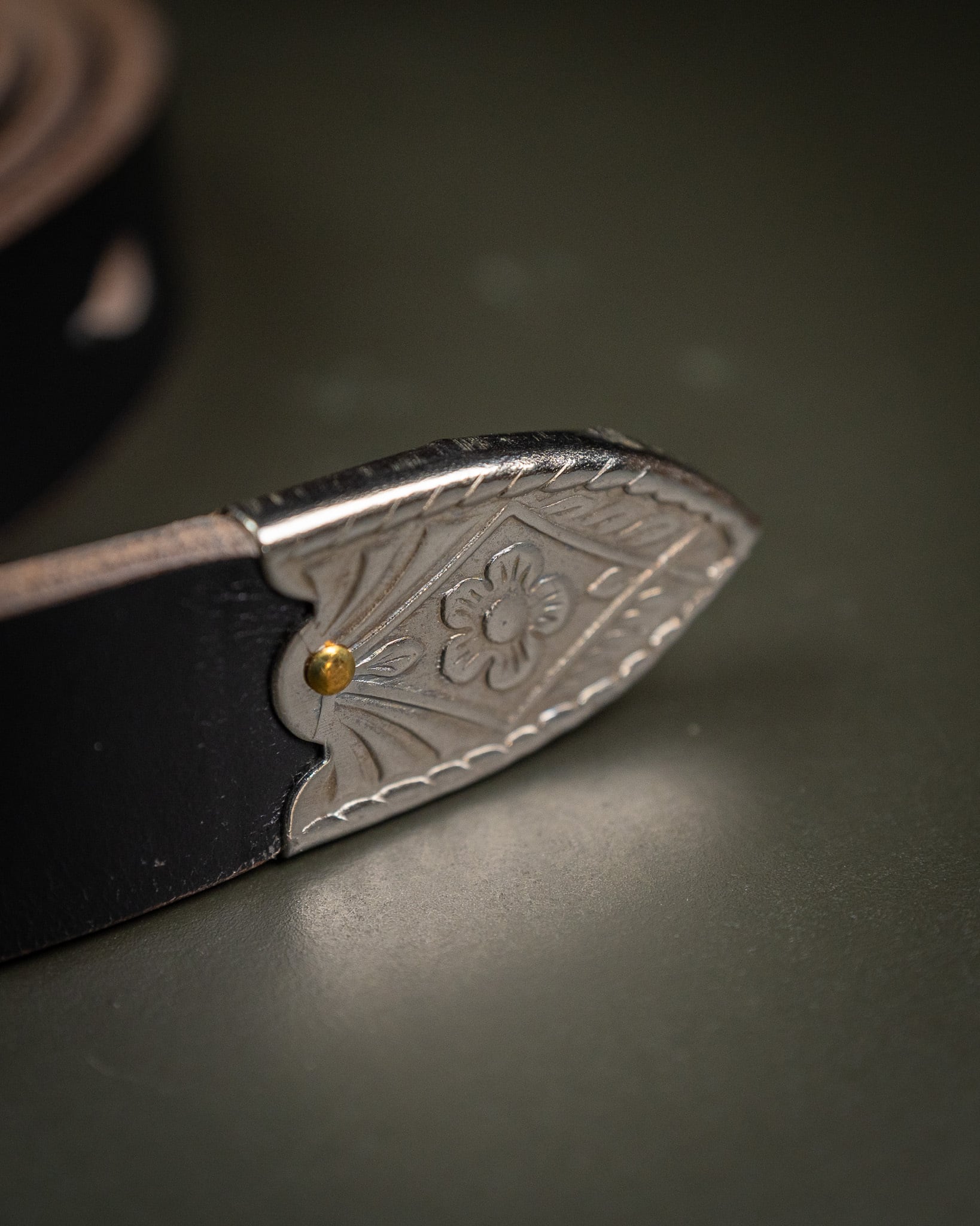 Button Works ウエスタンバックル クロムエクセル・ナローベルト⁡#2 Button Works】N&J x BW Western Buckle Chromexcel Narrow Belt #3