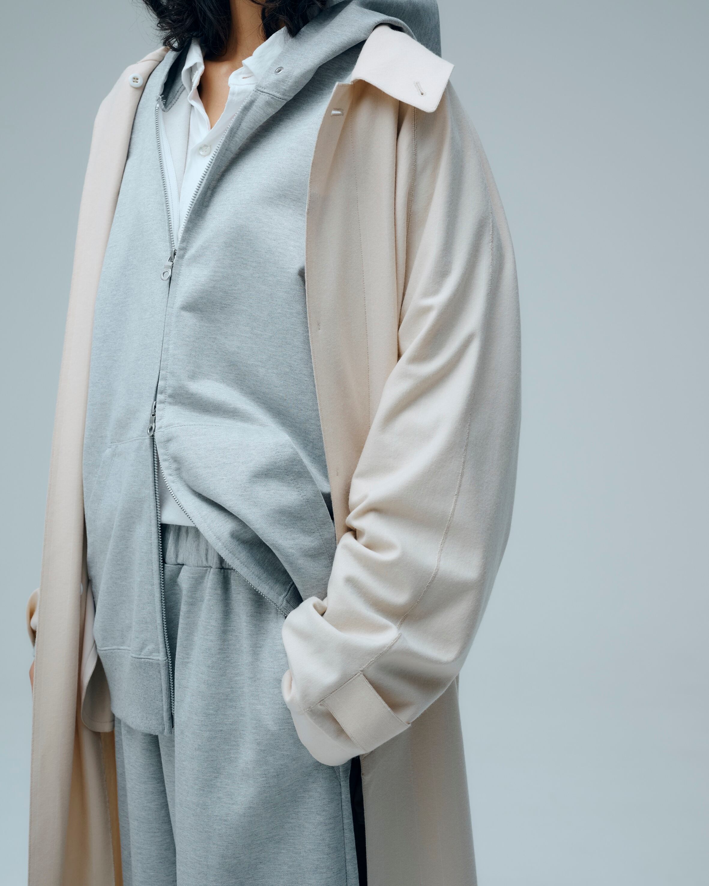 KANEMASA PHIL. 36G Glittery Zip Hoodie(GREY(Mist Grey) | novastore