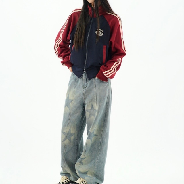 ラインスリーブトラックジップジャケット 2col R00865