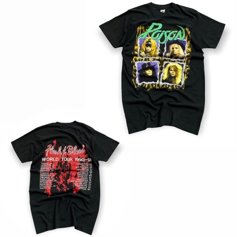 USA製 90年代 size : M【 poison 】ポイズン バンドTシャツ ツアーT