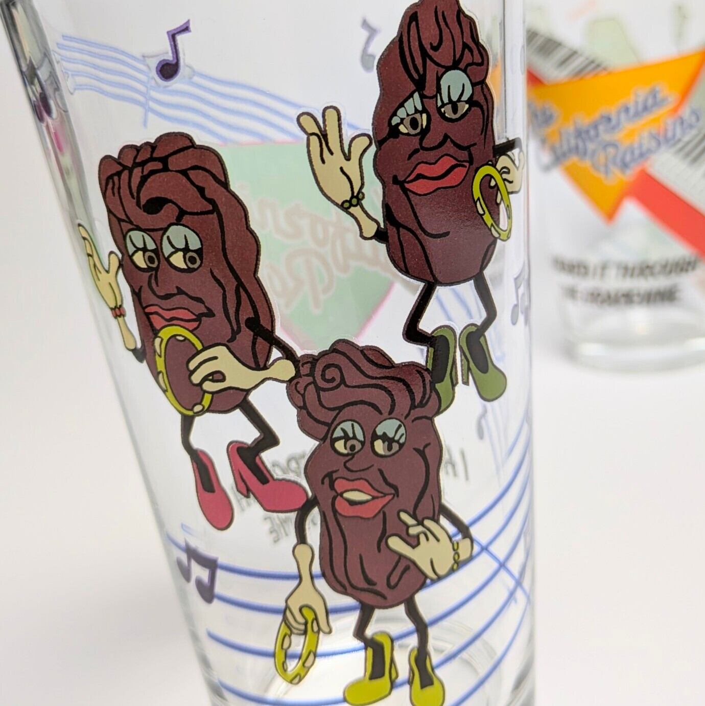 ♧【 AMERICAN PAIR GLASS / ペアグラス 】 『 California Raisins ( カリフォルニアレーズン ) 』ガラス / コップ / ペアグラスセット 〚アメリカン雑貨 アメトイ〛