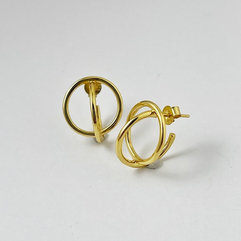 Gold Coating チエノワ フープ スタッドピアス