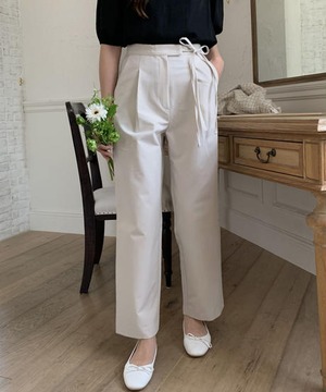 《即納商品》side ribbon slacks (cream / blue /  black)