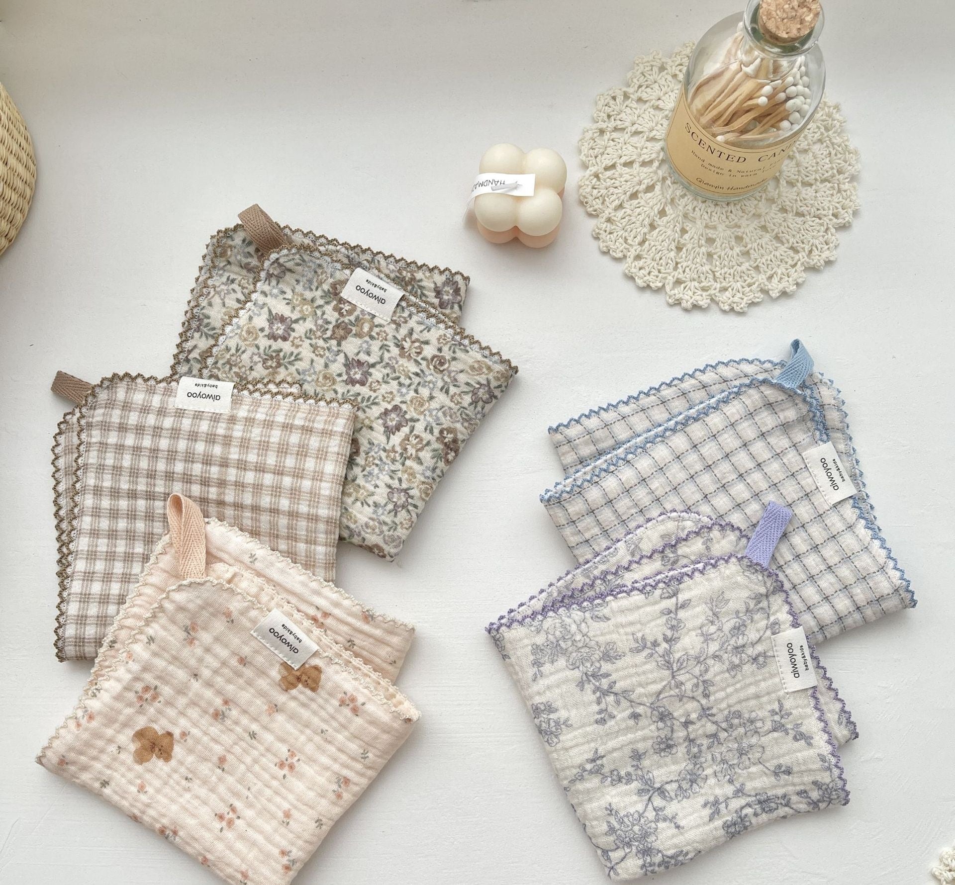 10color ガーゼハンカチ