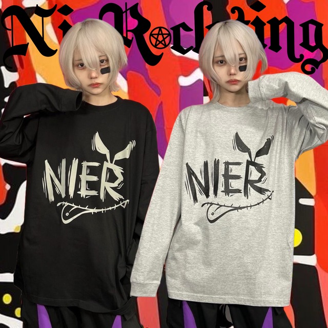 《3400円引き大特価☆両色セット》うさ耳LOGO LONG CUTSEW【BLACK×GRAY】