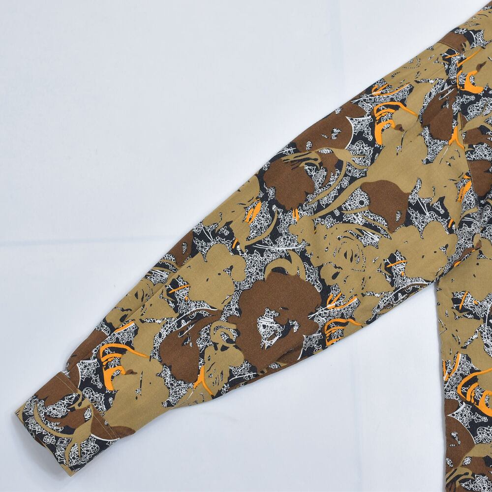 イタリア製 90s renoma レーヨン 派手 総柄 シャツ 長袖 M renoma レノマ ネクタイ イタリア製 総柄 シルク100% マルチカラー 紺