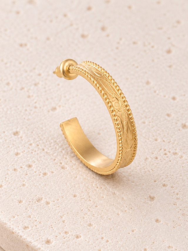 316L hawaiian thick hoop pierce（ 5㎜ 片耳用 ）#p07
