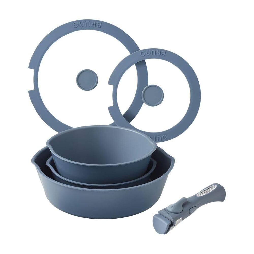 BRUNO ブルーノ フライパン 6点セット ネイビー BHK304-R IH ガス オーブン対応 / キッチン 鍋