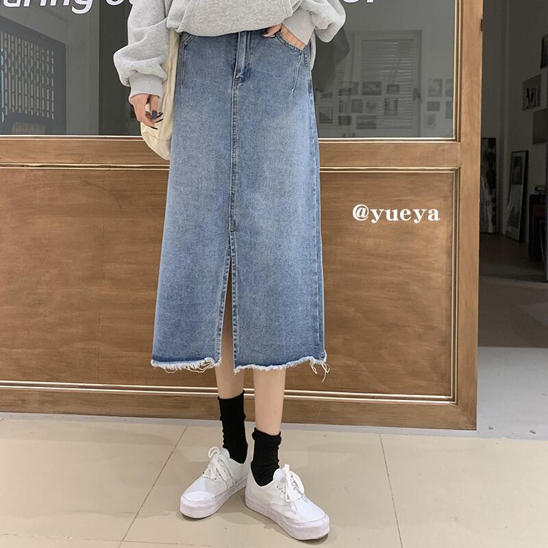 スカート スタンダードハイウェストウェスト薄手Aライン レトロ クレセントシティ30991494073