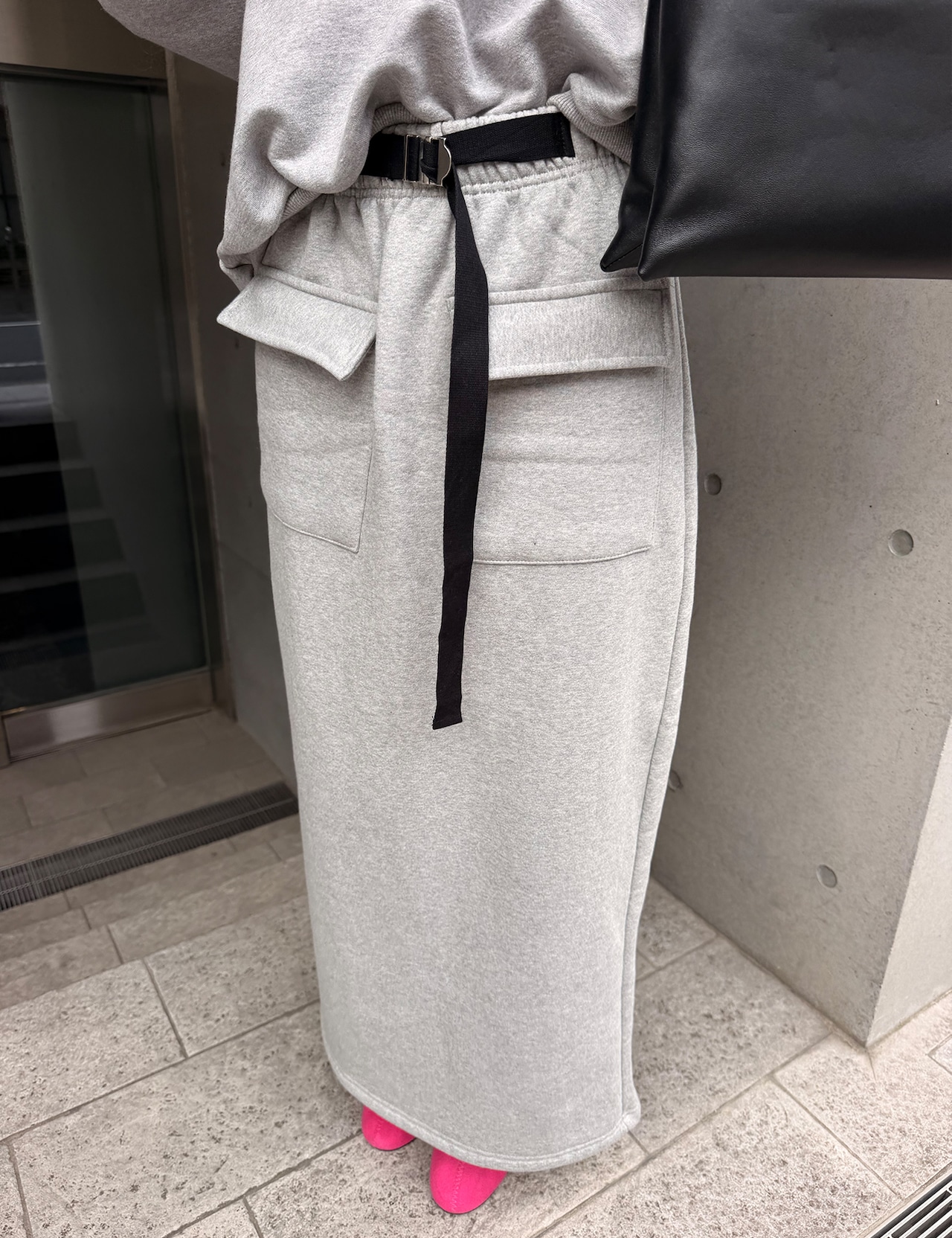 【新作5%OFF・3日間】★裏起毛★Buckle Sweat Skirt_2colors
