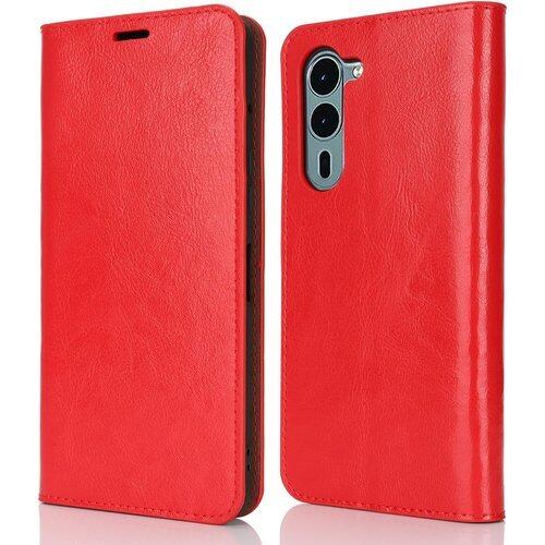 Arrows We2 Plus ケース 手帳型 マグネット無し 耐衝撃 カードケース arrowsWe2Plus M06 SIMフリー F-51E doo au SoftBank 全対応 手帳ケース アローズ We2 プラス カバー アローズWe2plus F51E 適用 case iCoverCase マグネットなし スタンド 光沢加工 牛革 レザー 財布型 カード入れ レッド 2742