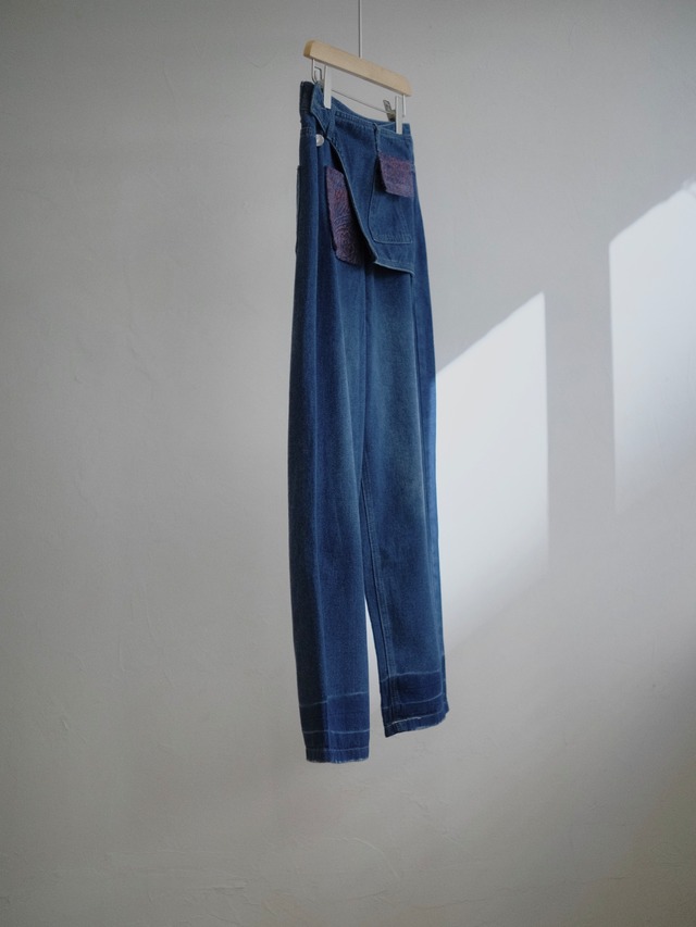 Layered Denim Pants 02  / BLUE
