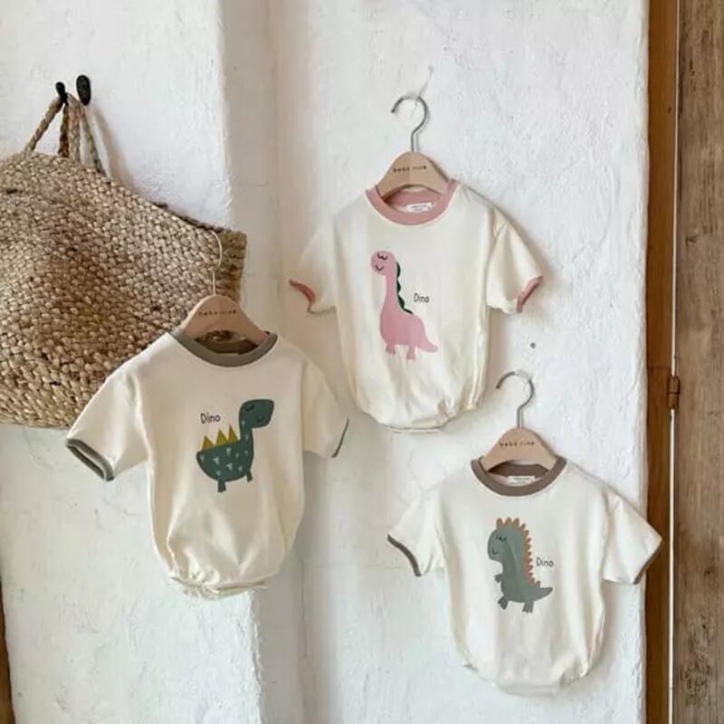 【BABY】夏新作 ダイナソー半袖ロンパース