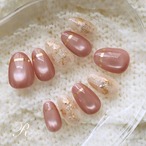 淡艶ピンク – 大人の透明感ニュアンス – 上品な透明感とシェルの大人ニュアンスネイル｜C4