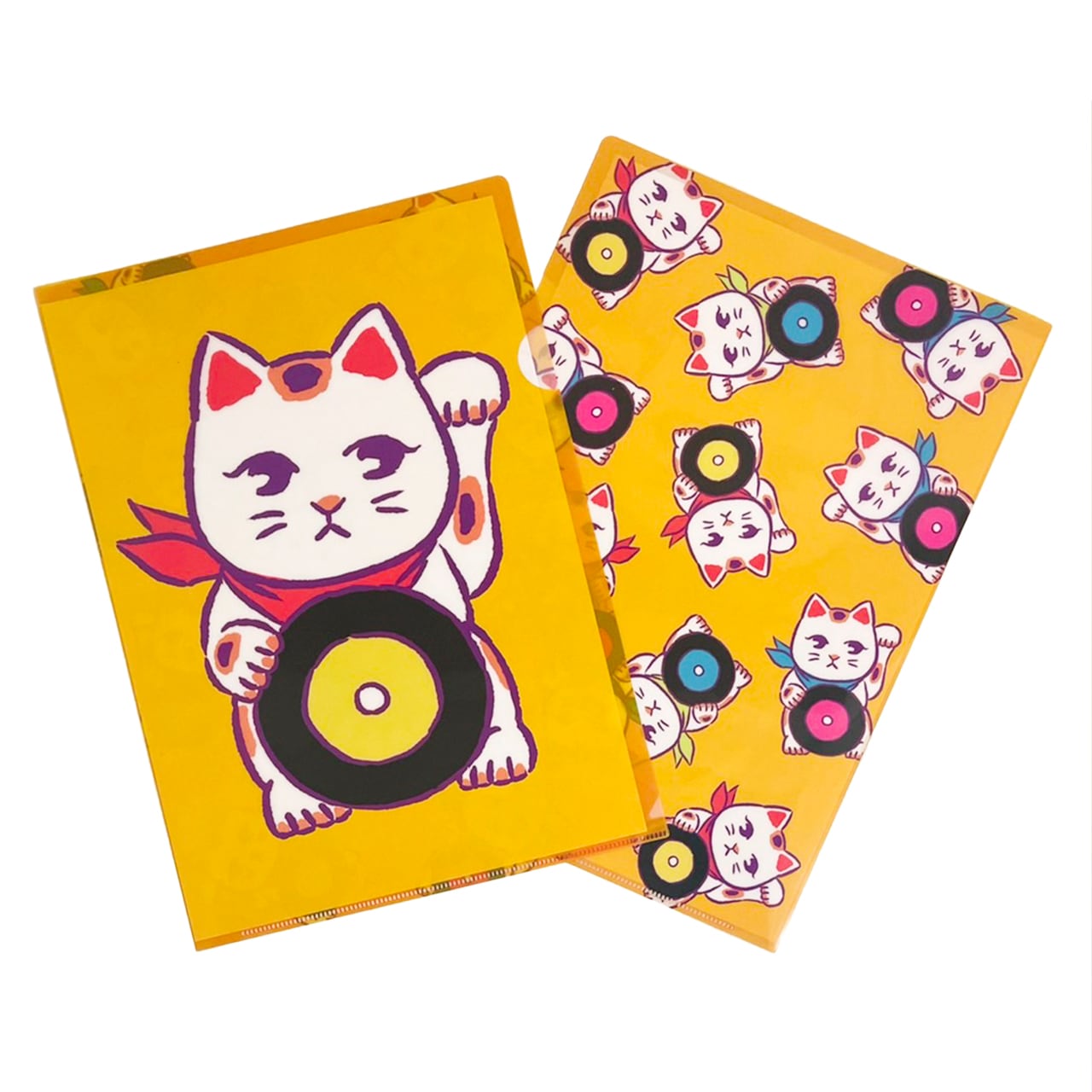 レコード猫のクリアファイル | ユキノフSHOP