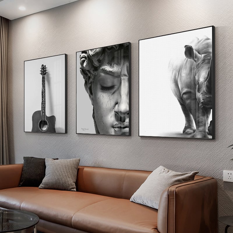 白黒キャンバス絵画 モチーフ3種 | Russel 海外インテリアセレクトショップ