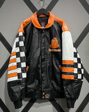 【X VINTAGE】“JH Design” Racing Design Loose Leather Jacket