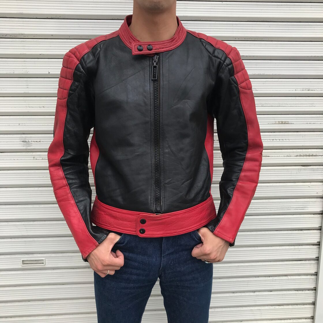 1970s French Vintage ユーロ シングル ライダース ジャケット 