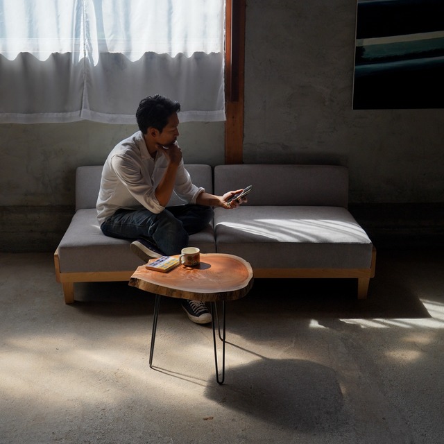 欅の輪切り コーヒーテーブル（高さ・カラー変更無料）