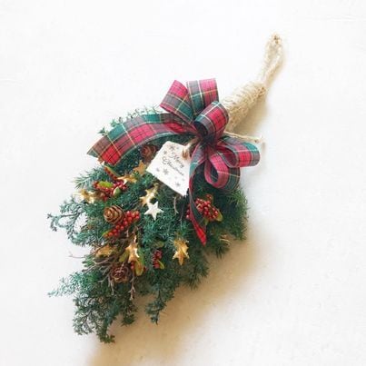 クリスマス スワッグ(アーティフィシャル&プリザーブドフラワー)★L25㎝
