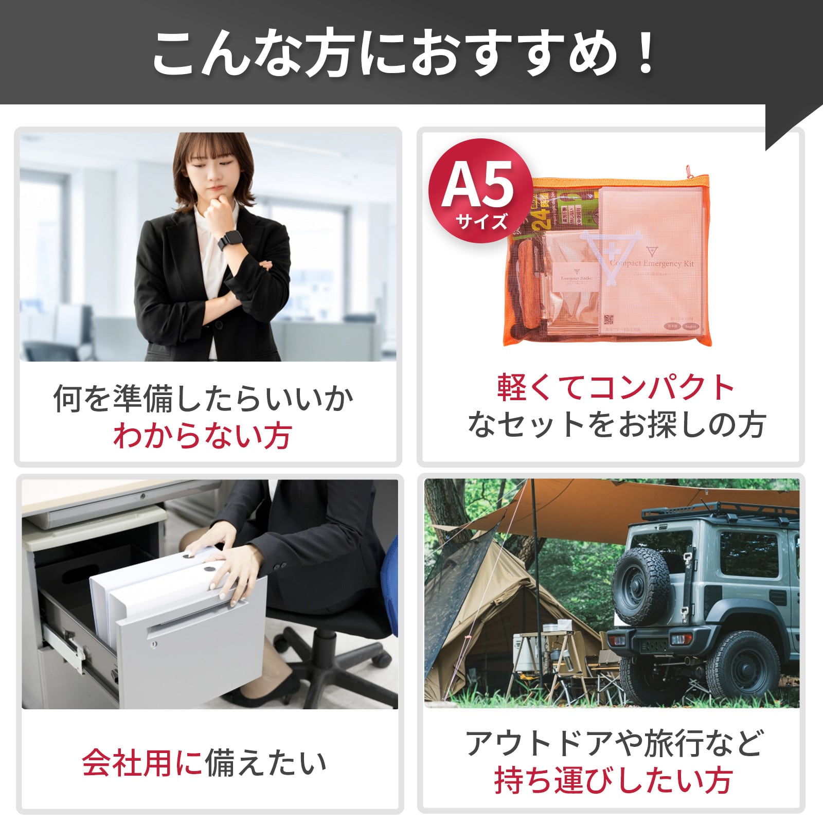 コンパクト防災セット フラバ A5サイズ ミニ防災セット 常備 一人用