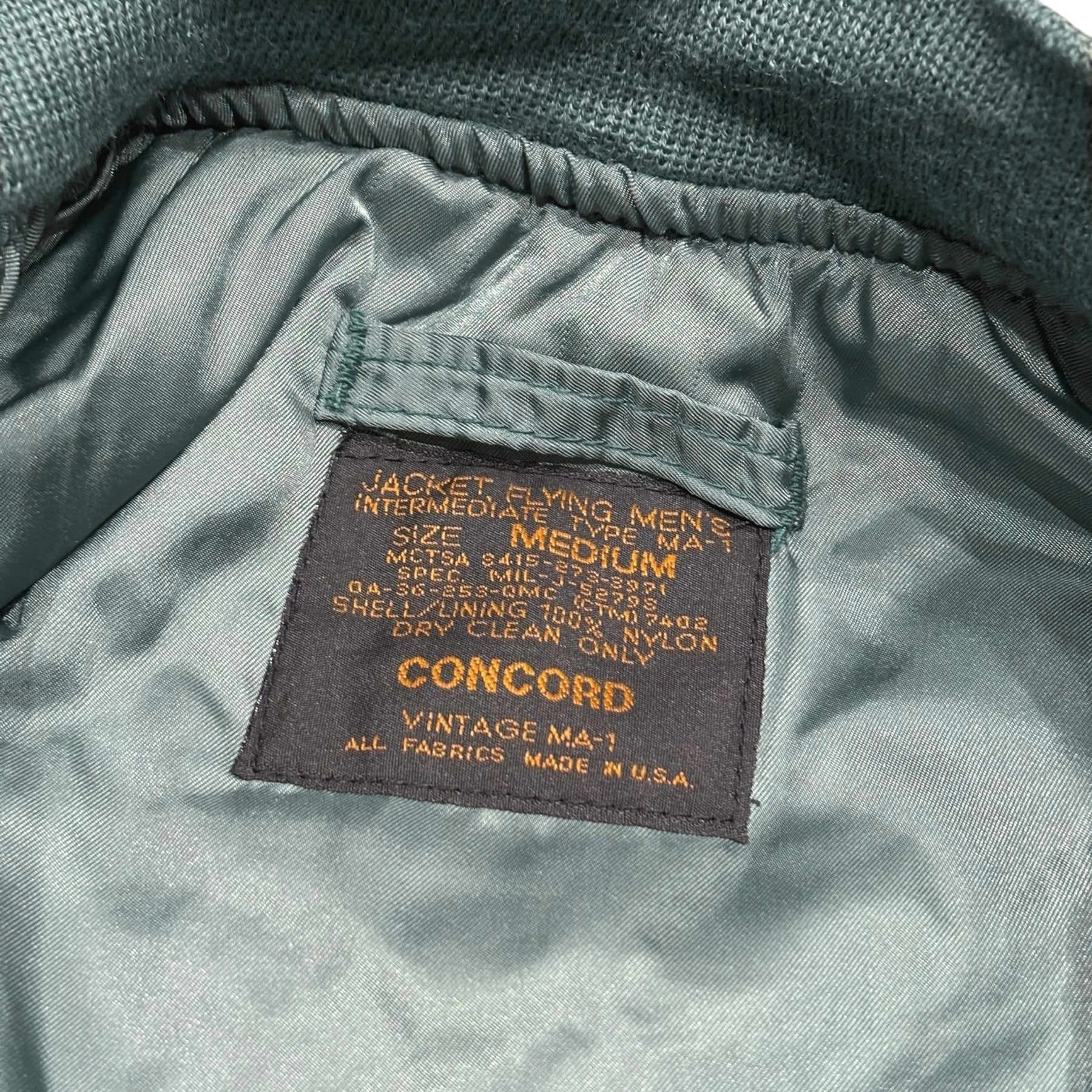 DEADSTOCK 90's CONCORD made by Alpha Industries Vintage MA-1