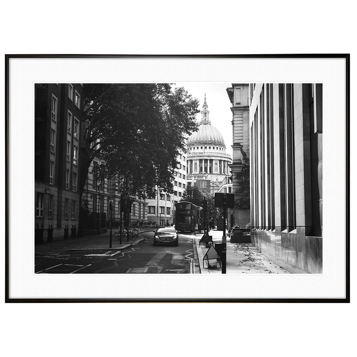 イギリス写真 ロンドン セントポール大聖堂 インテリア モノクロアートポスター額装 AS2665