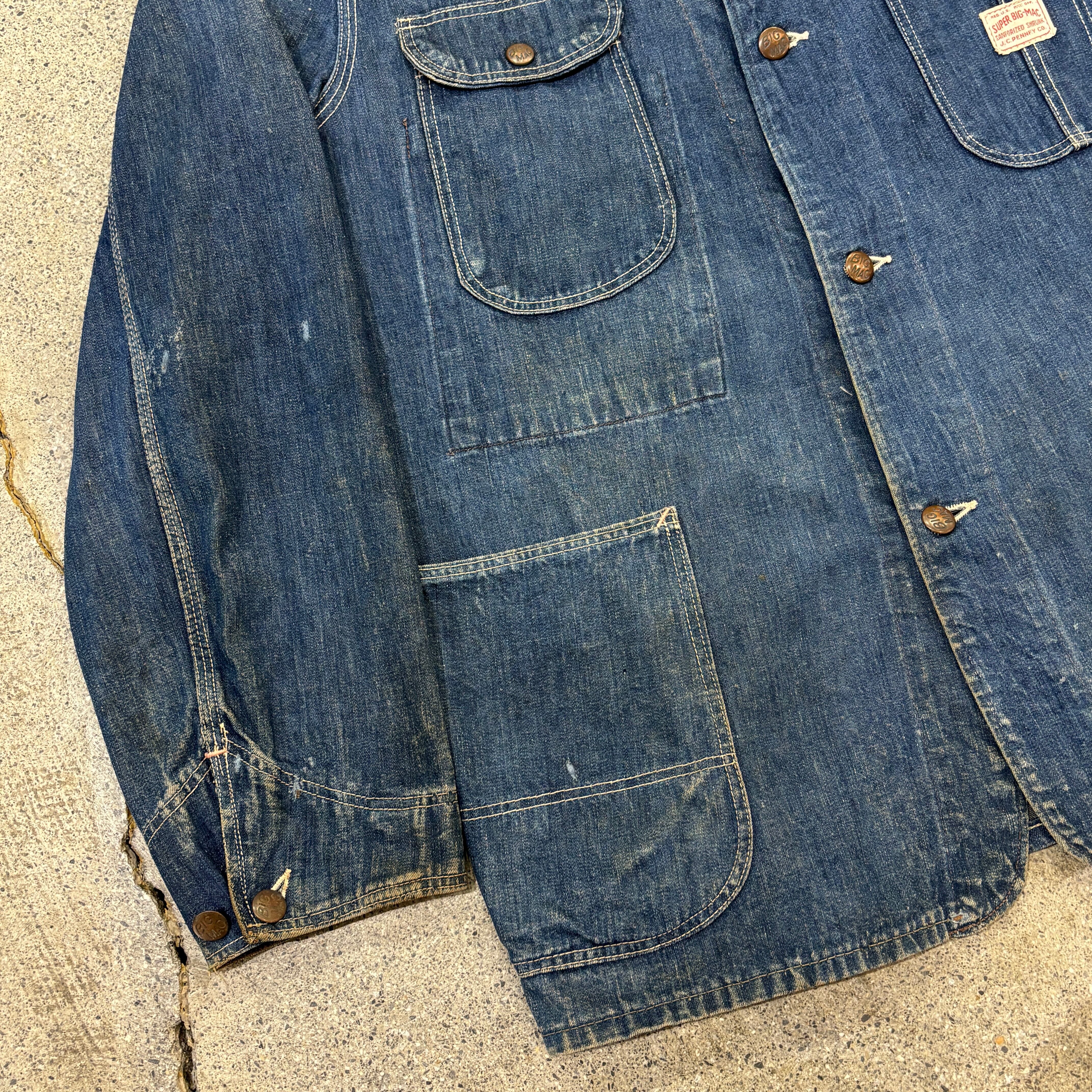 40年代　bigmacカバーオール 30s 40s 50s J.C.Penny Super BigMac】40s Denim Coveralls 