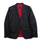 イタリア製 Richmond X リッチモンドX スタッズ 1B テーラードジャケット サンズ 48 /ブラック×レッド/メンズ