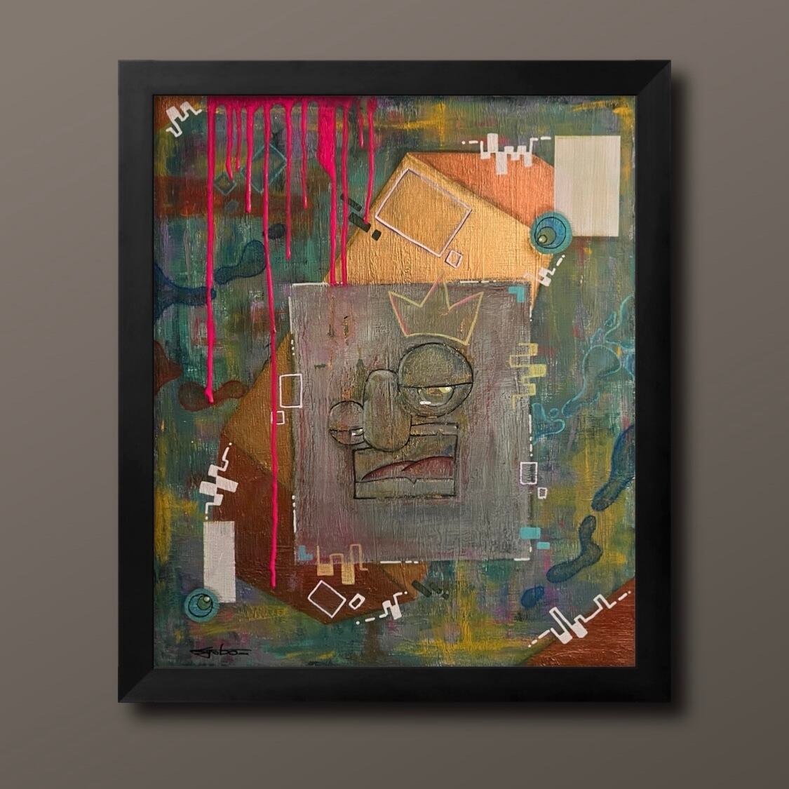 46×53㎝「窓辺のイスとテーブル」F10・油彩画・原画・額装 | Pay ID