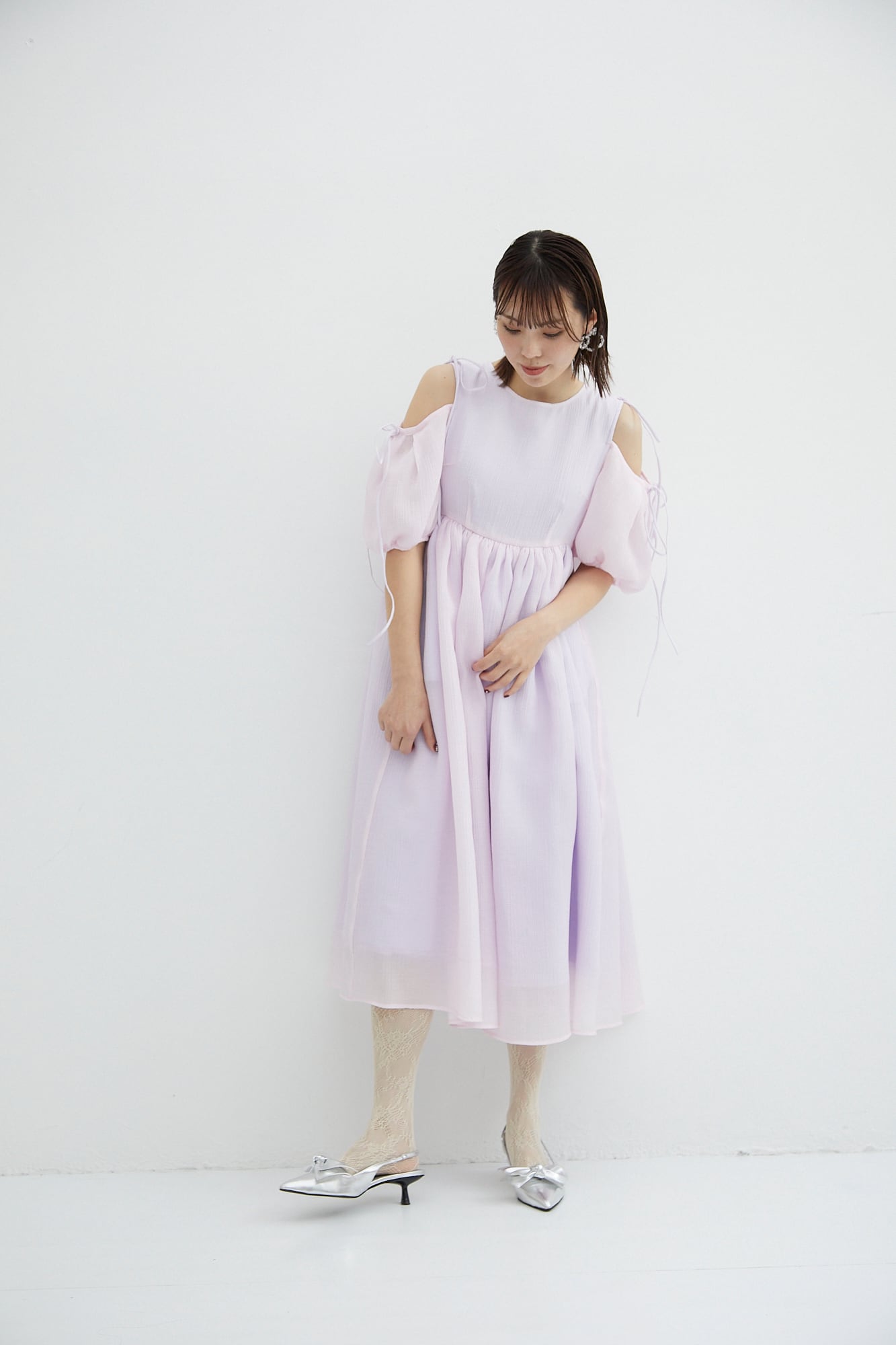 sismetry ワンピース　ラベンダー　2wayシアーパフ 2wayシアーパフドレス／lavender（SIS10018） | sismetry