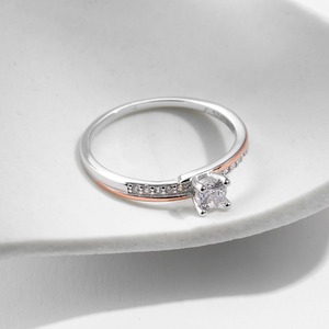 指輪 おしゃれ ダイヤ付き ローズゴールド キラキラ ネックレス