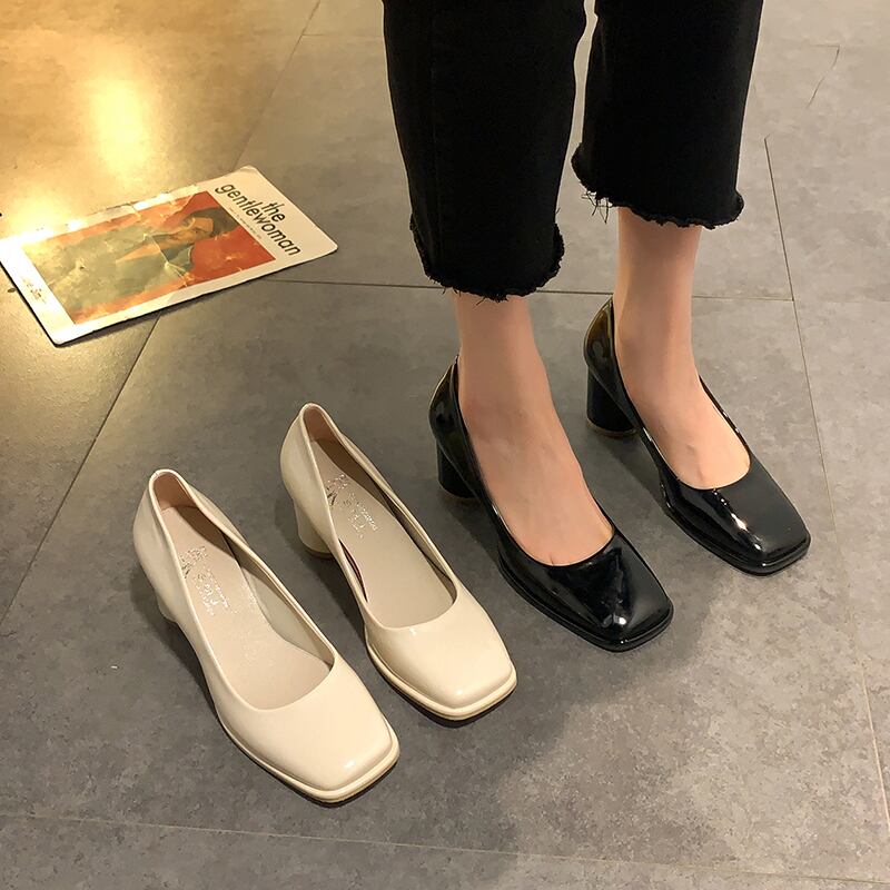 レッドハイヒールスプリングシングル 靴 シューズ 春物 スクウェア 部族の婦人靴17924178298